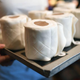 Toilet paper cakes at Schuerener Backparadies in Dortmund, Germany